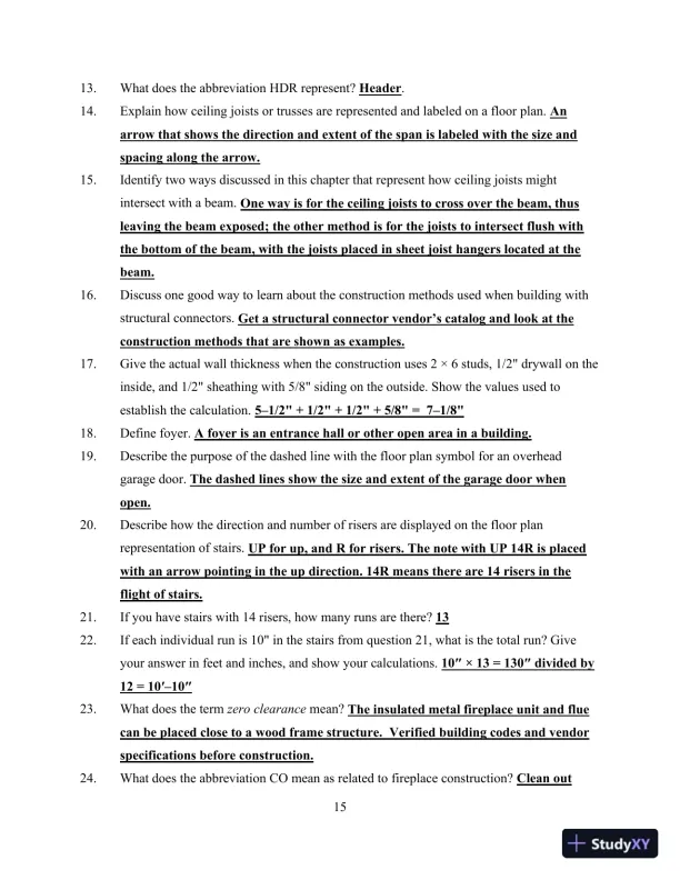 Print Reading for Architecture and Construction Technology 3rd Edition Solution Manual - Page 16 preview image
