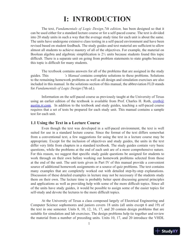 Solution Manual For Fundamentals of Logic Design, 7th Edition - Page 5 preview image