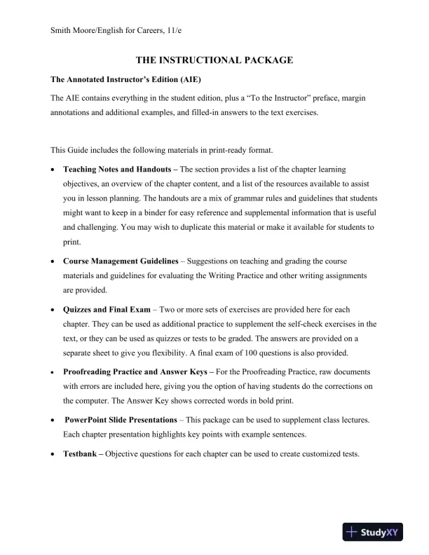 Solution Manual for English for Careers: Business, Professional and Technical, 11th Edition - Page 9 preview image