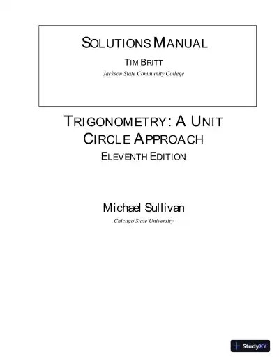 Solution Manual for Trigonometry, 11th Edition - Page 1 preview image