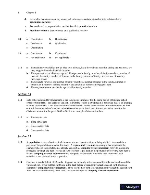 Solution Manual for Introductory Statistics, 9th Edition - Page 3 preview image