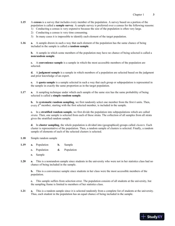 Solution Manual for Introductory Statistics, 9th Edition - Page 4 preview image