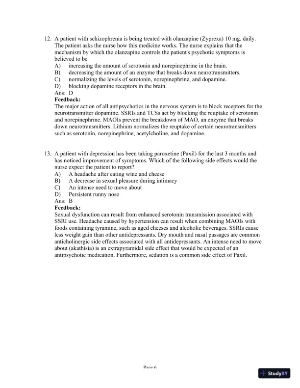 Test Bank for Psychiatric-Mental Health Nursing, 8th Edition (Chapters 1-24) - Page 19 preview image