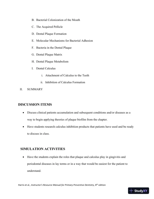 Class Notes for Primary Preventive Dentistry, 8th Edition - Page 14 preview image