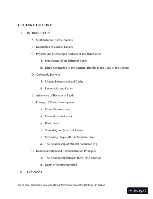 Class Notes for Primary Preventive Dentistry, 8th Edition - Page 17 preview image