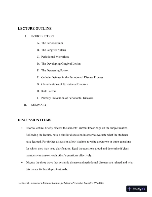 Class Notes for Primary Preventive Dentistry, 8th Edition - Page 20 preview image