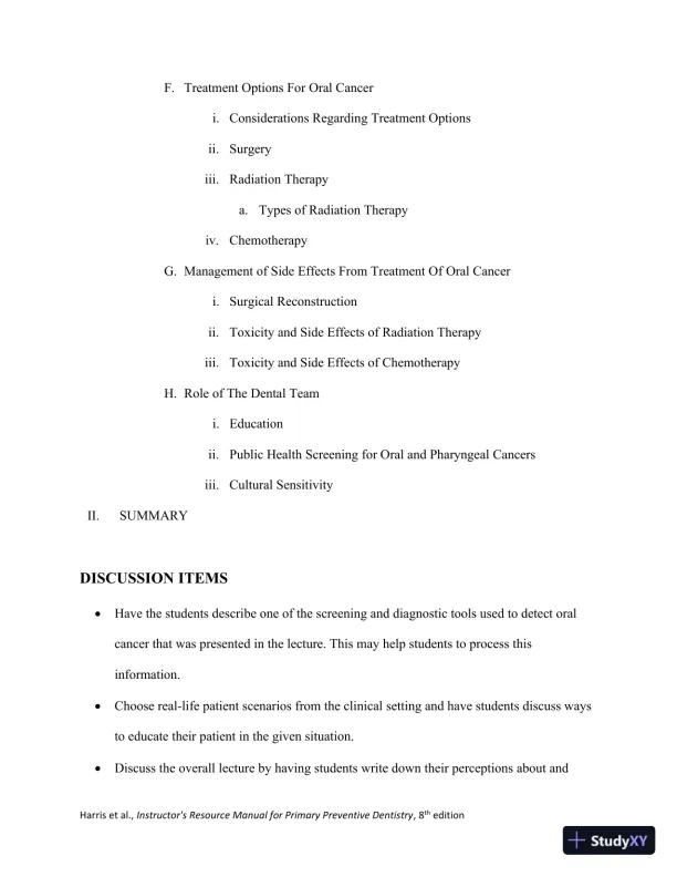 Class Notes for Primary Preventive Dentistry, 8th Edition - Page 24 preview image
