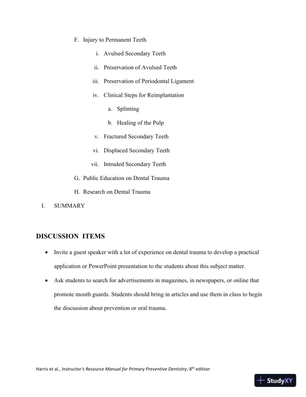 Class Notes for Primary Preventive Dentistry, 8th Edition - Page 29 preview image