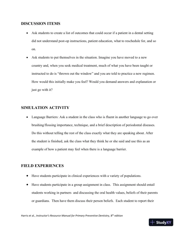 Class Notes for Primary Preventive Dentistry, 8th Edition - Page 9 preview image