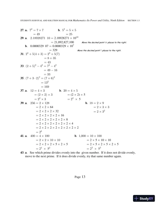 Solution Manual for Mathematics: Its Power and Utility, 10th Edition - Page 18 preview image