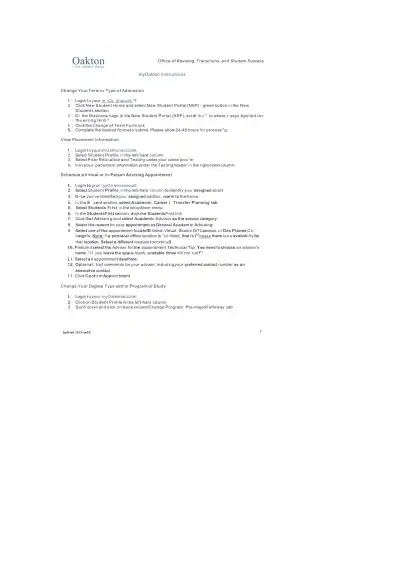 MyOakton Instructions Change Term View Placement I - Page 1 preview image