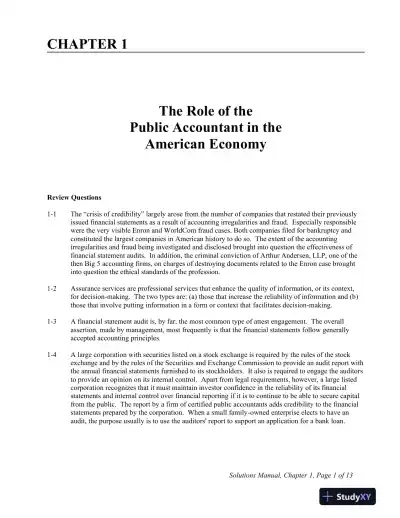 Solution Manual For Principles of Auditing and Other Assurance Services, 21st Edition - Page 1 preview image