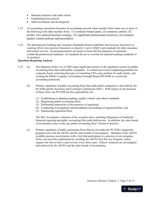 Solution Manual For Principles of Auditing and Other Assurance Services, 21st Edition - Page 6 preview image