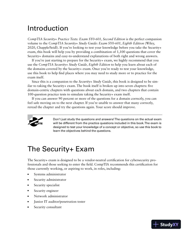 Comptia Security+ Practice Tests : exam sy0-601, 2nd Edition (2021) - Page 22 preview image