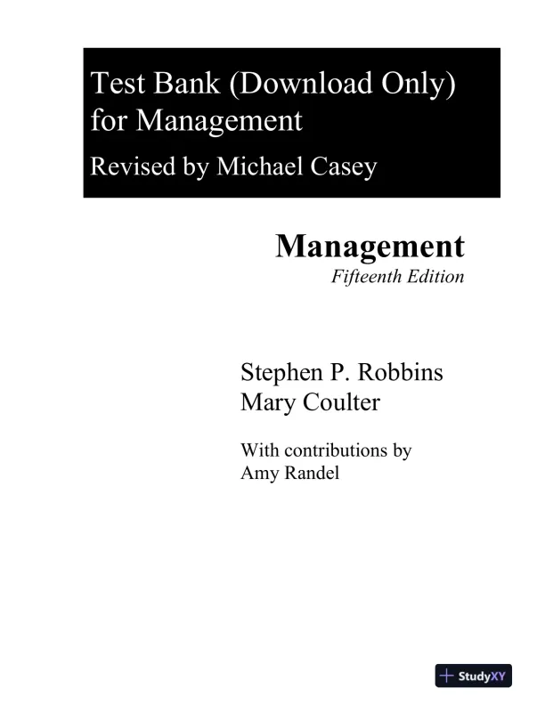 Test Bank for Management, 15th Edition - Page 1 preview image