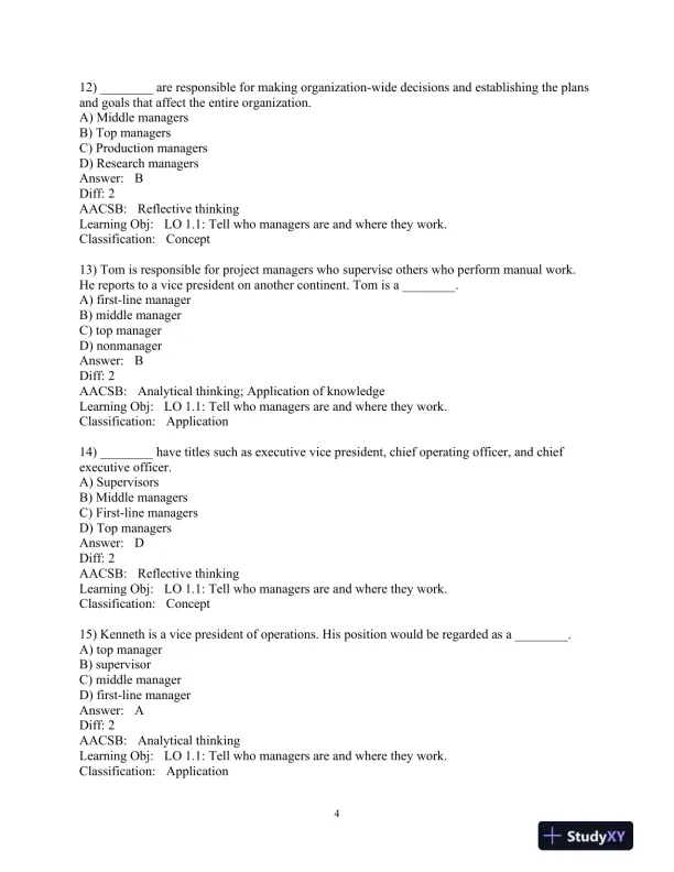 Test Bank for Management, 15th Edition - Page 6 preview image