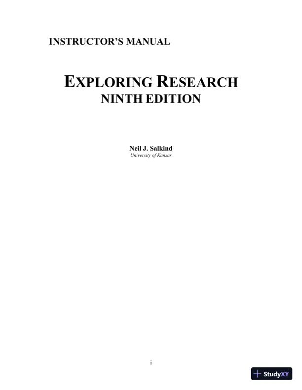 Class Notes for Exploring Research, 9th Edition - Page 1 preview image