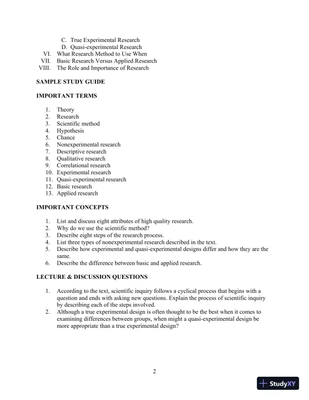 Class Notes for Exploring Research, 9th Edition - Page 5 preview image