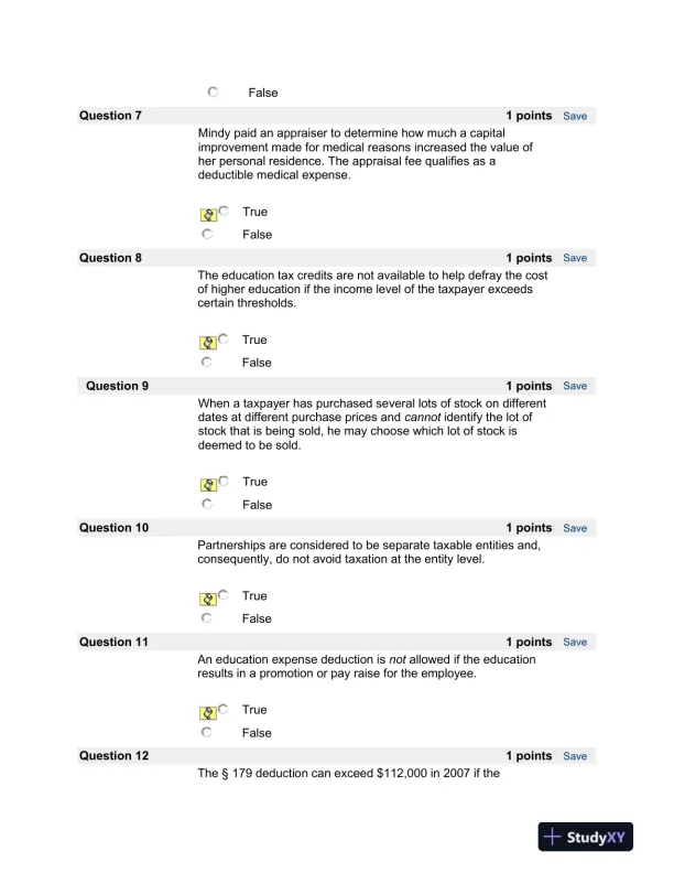 Taxation and Deduction Concepts: A Review of Key Tax Rules and Elections - Page 3 preview image