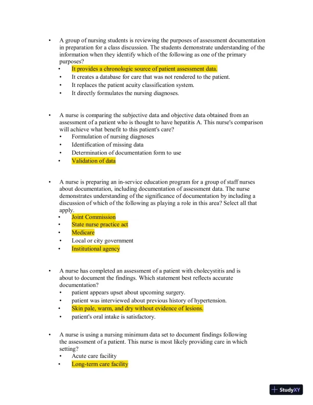 Test Bank for Health Assessment in Nursing, 7th North American Edition (Chapters 1-34) - Page 26 preview image