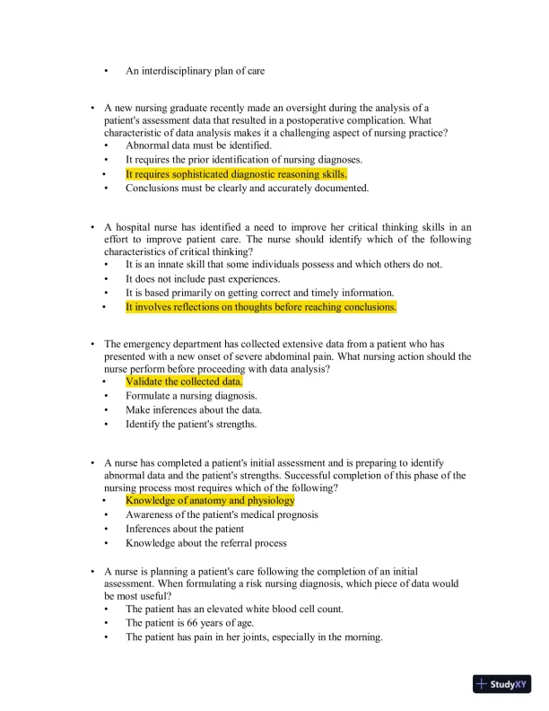 Test Bank for Health Assessment in Nursing, 7th North American Edition (Chapters 1-34) - Page 31 preview image