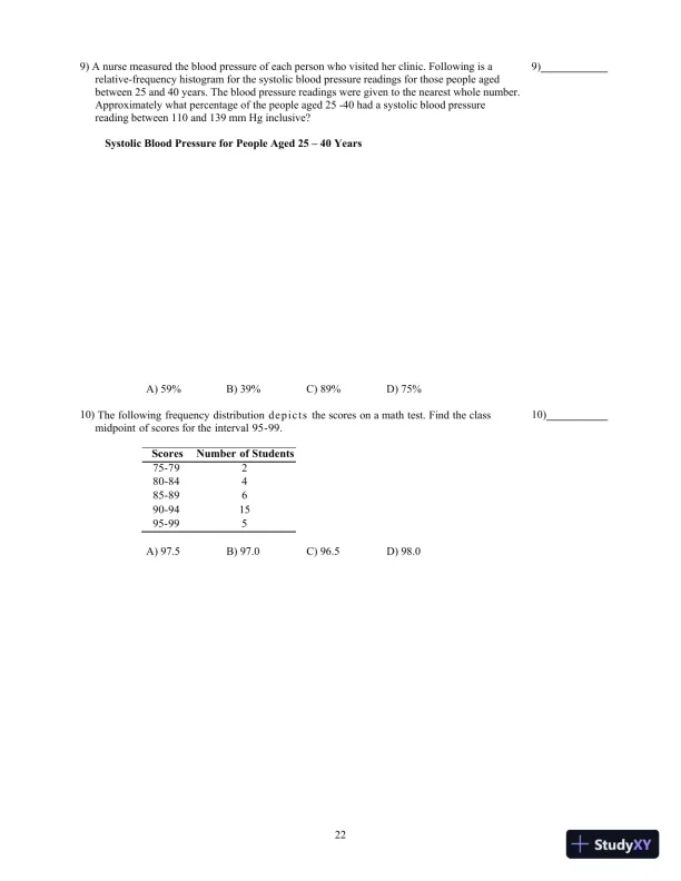 Test Bank for Biostatistics for the Biological and Health Sciences , 2nd Edition - Page 23 preview image