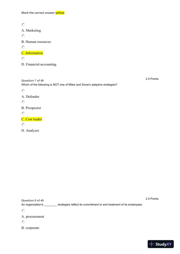 Organizational Strategy and Support Systems: A Multiple-Choice Analysis - Page 4 preview image