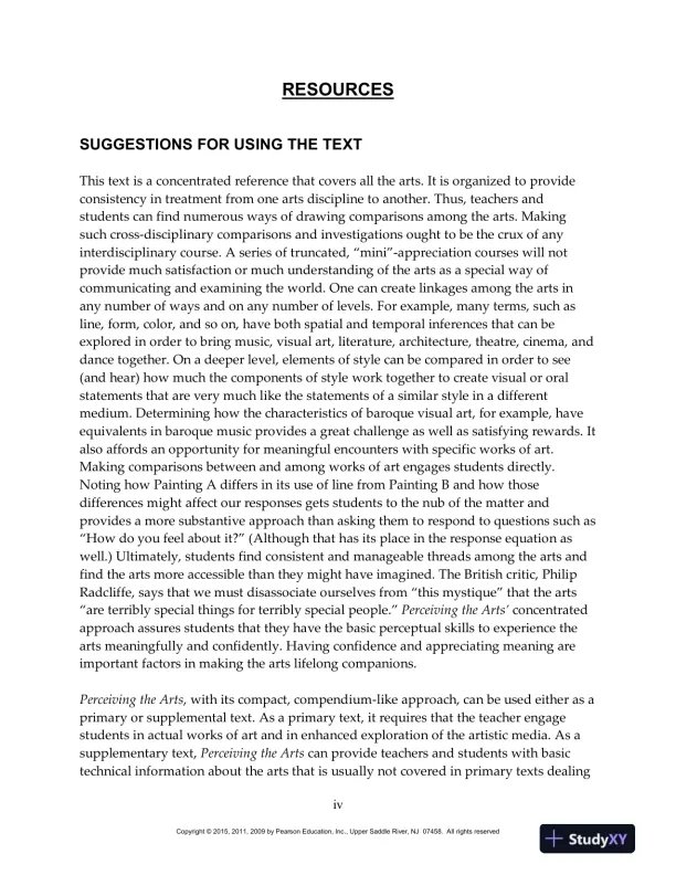 Perceiving The Arts: An Introduction To The Humanities, 11th Edition Test Bank - Page 3 preview image