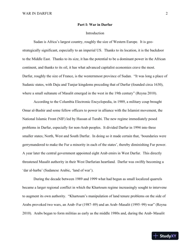 War in Darfur Analysis: Assignment 1 - Page 3 preview image