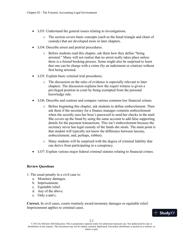 Solution Manual For Forensic Accounting and Fraud Examination, 2nd Edition - Page 10 preview image
