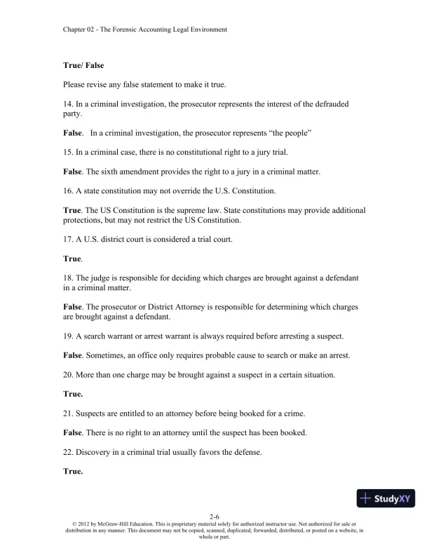 Solution Manual For Forensic Accounting and Fraud Examination, 2nd Edition - Page 14 preview image