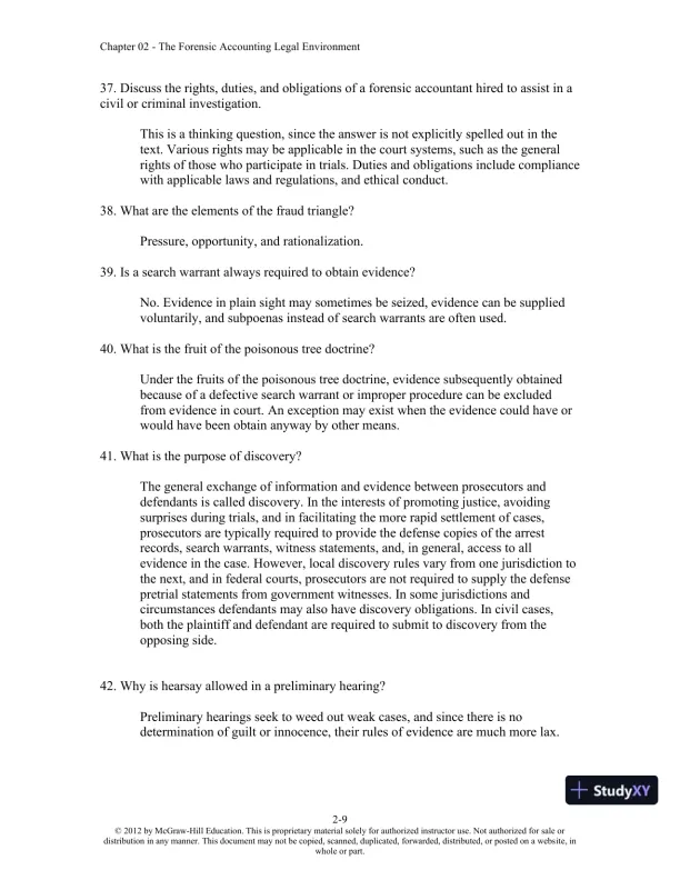 Solution Manual For Forensic Accounting and Fraud Examination, 2nd Edition - Page 17 preview image