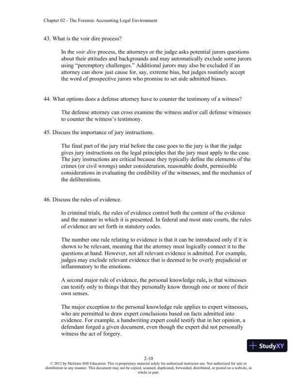 Solution Manual For Forensic Accounting and Fraud Examination, 2nd Edition - Page 18 preview image