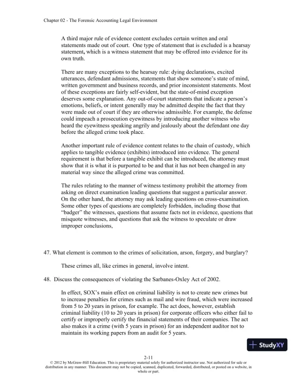 Solution Manual For Forensic Accounting and Fraud Examination, 2nd Edition - Page 19 preview image