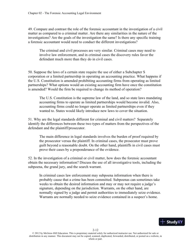 Solution Manual For Forensic Accounting and Fraud Examination, 2nd Edition - Page 20 preview image