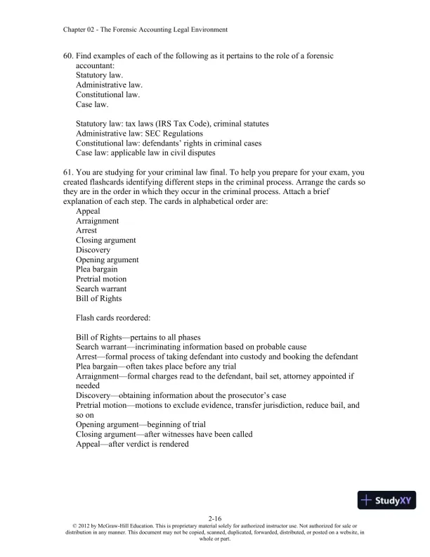 Solution Manual For Forensic Accounting and Fraud Examination, 2nd Edition - Page 24 preview image
