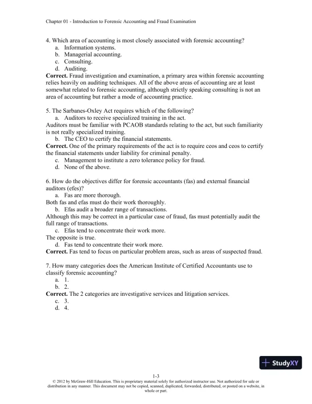 Solution Manual For Forensic Accounting and Fraud Examination, 2nd Edition - Page 4 preview image