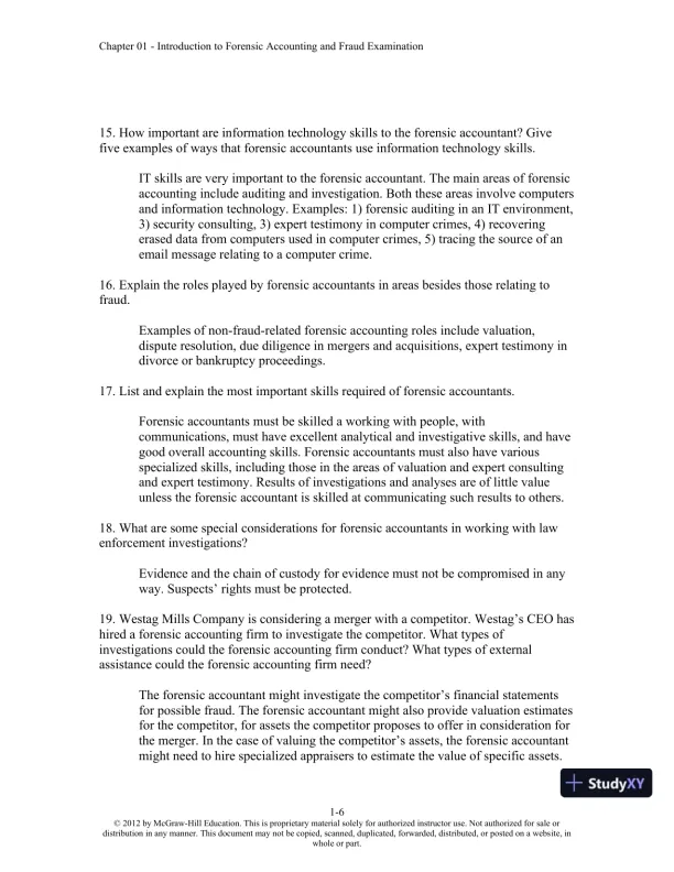 Solution Manual For Forensic Accounting and Fraud Examination, 2nd Edition - Page 7 preview image