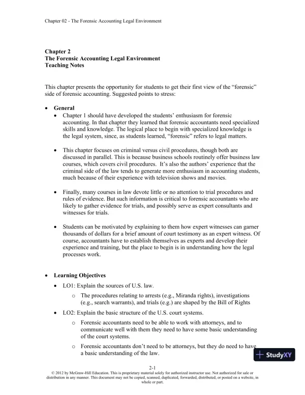 Solution Manual For Forensic Accounting and Fraud Examination, 2nd Edition - Page 9 preview image