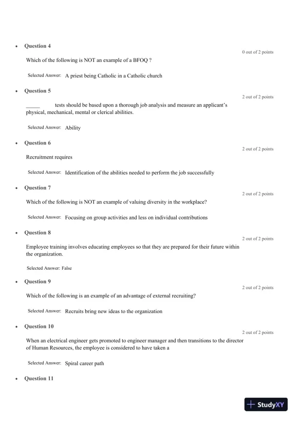 Liberty University BUSI 310 Test Exam 4 Complete Solutions Correct Answers Key - Page 4 preview image