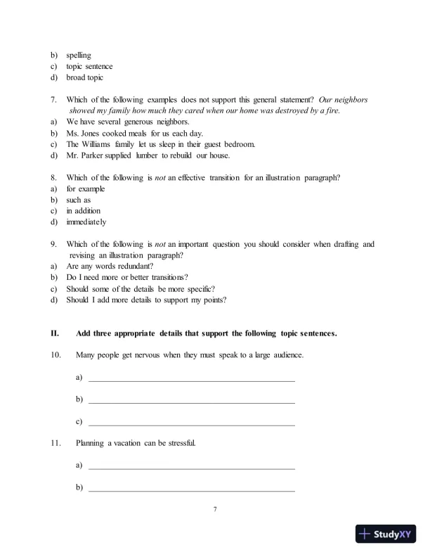 Test Bank for Along These Lines: Writing Paragraphs and Essays, 8th Edition - Page 11 preview image