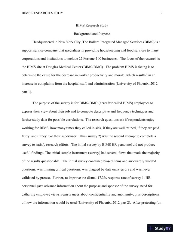 QNT 351 BIMS Research Study - Page 3 preview image