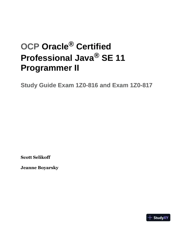 Study Guide Exam 1Z0-816 and Exam 1Z0-817 (2020) - Page 17 preview image