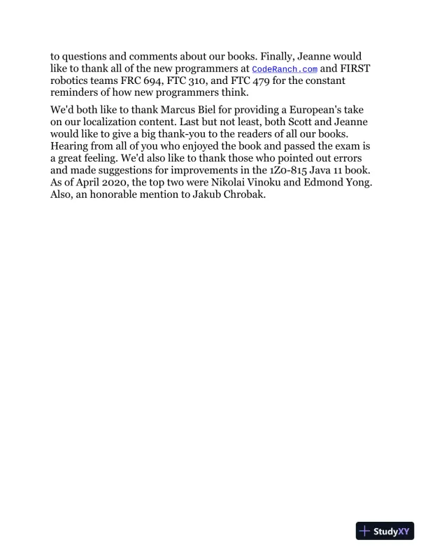 Study Guide Exam 1Z0-816 and Exam 1Z0-817 (2020) - Page 22 preview image
