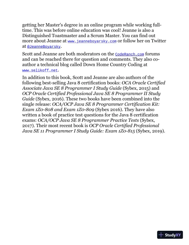 Study Guide Exam 1Z0-816 and Exam 1Z0-817 (2020) - Page 24 preview image