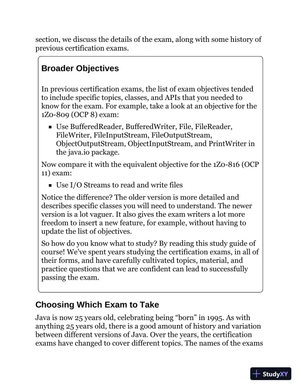 Study Guide Exam 1Z0-816 and Exam 1Z0-817 (2020) - Page 26 preview image