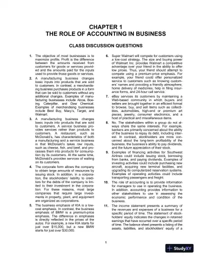 Solution Manual For Survey of Accounting, 9th Edition - Page 1 preview image