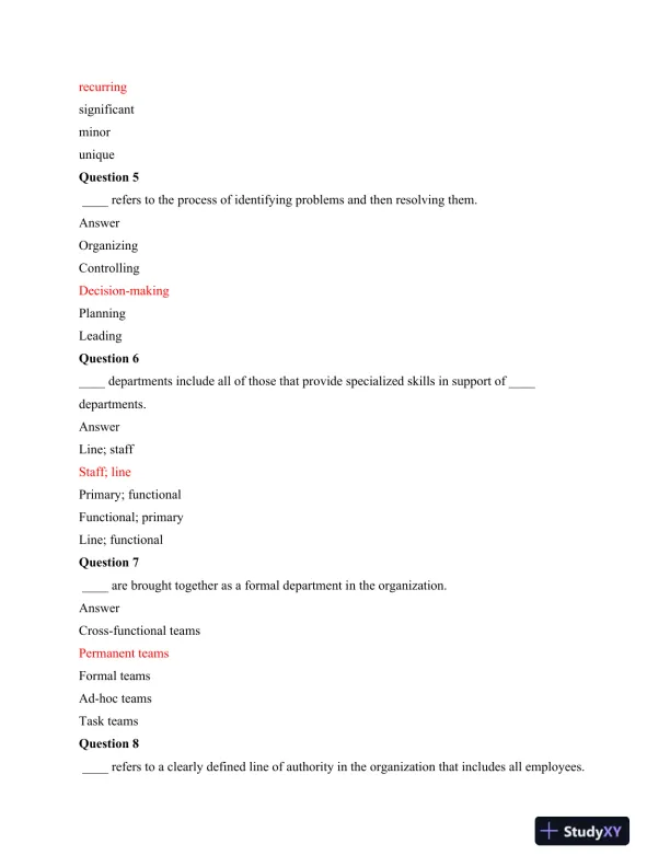MGT 500 Final Exam Part 1 - Page 3 preview image