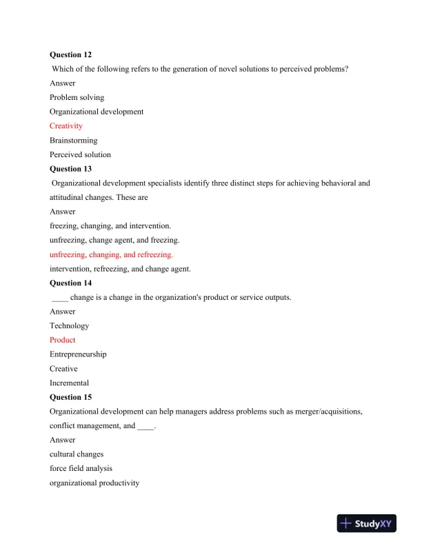 MGT 500 Final Exam Part 1 - Page 5 preview image