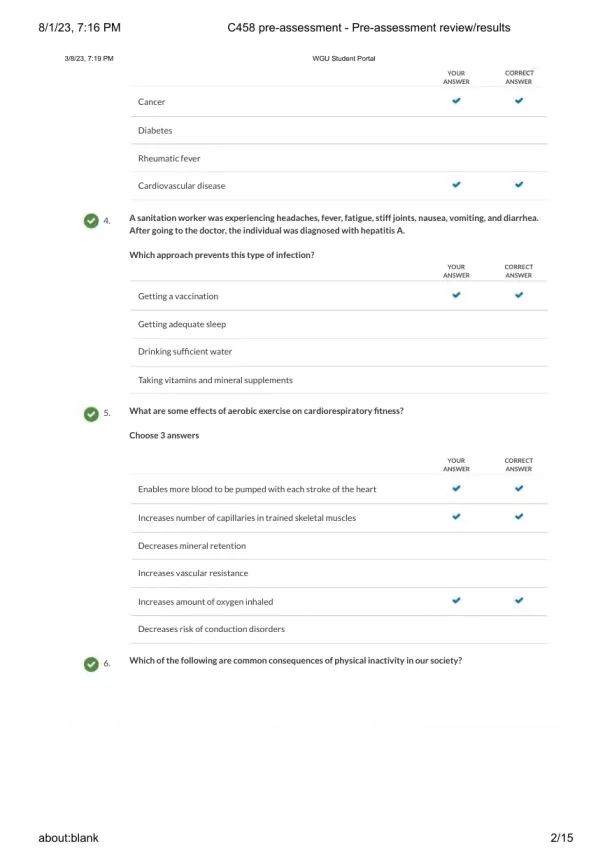 WGU Knowledge Centre Health Care Assessment Practice Exam With Answers (42 Solved Questions) - Page 3 preview image